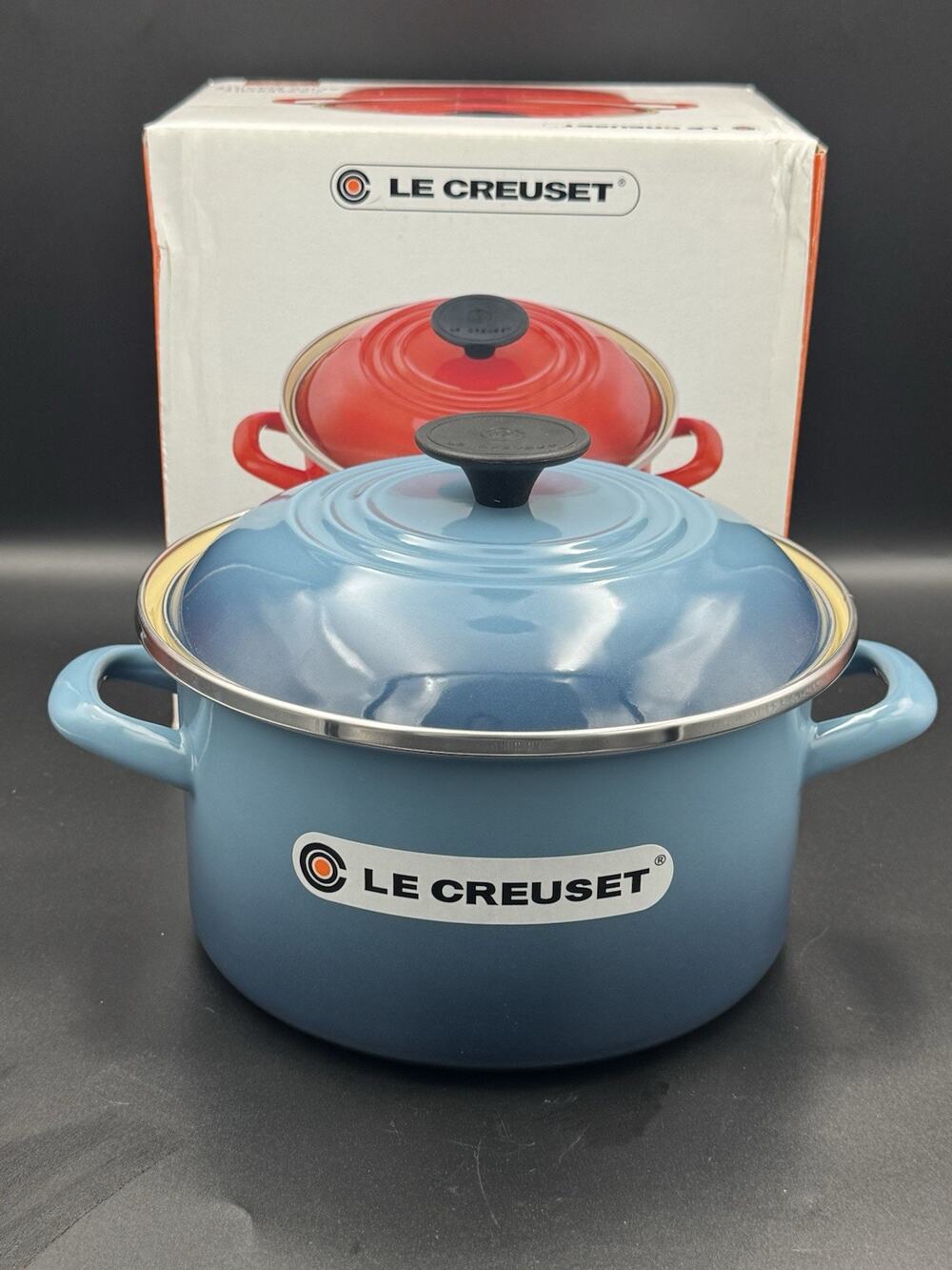 Le Creuset Marine 20cm Steel Enamel Petite Stock Pot w/ Lid 3.7L Round